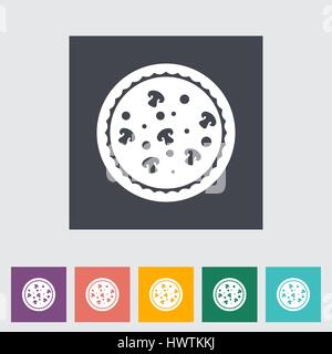Pizza. Einzelnes Symbol. Vektor-Illustration. Stock Vektor