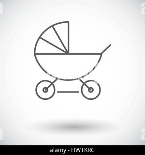 Kinderwagen-Symbol. Dünne Linie flach Vektor im Zusammenhang mit Symbol für Web und mobile Anwendungen. Es kann als - Logo, Symbol, Piktogramm, Infografik-Element verwendet werden. Vektor Stock Vektor