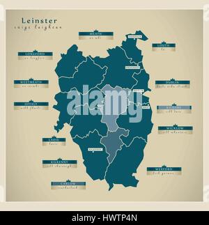 Moderne Karte - Leinster IE Stock Vektor