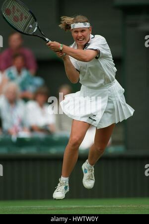 ANKE HUBER WIMBLEDON 5. Juli 1995 Stockfoto