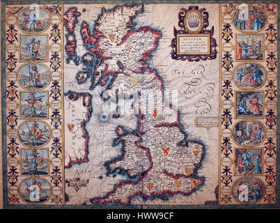 Canute oder Cnut der große war Anfang des 11. Jahrhunderts König von England, Dänemark, Norwegen und Teilen Schwedens. Bekannt für seine effektive Herrschaft über mehrere Königreiche, war Canute eine Schlüsselfigur in der europäischen Geschichte, insbesondere in der Wikinger- und angelsächsischen Interaktion. Stockfoto