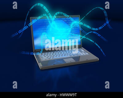 3D Abbildung des Laptop-computer Stockfoto
