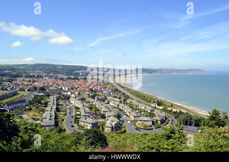 Eine Luftaufnahme des Colwyn Bay im Norden von Wales Stockfoto