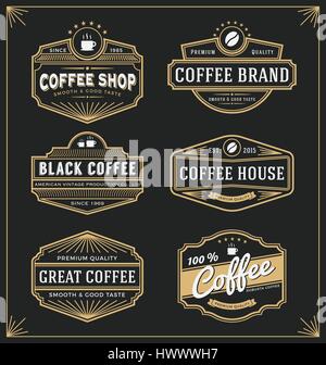 Satz von Vintage Rahmendesign für Etiketten, Banner, Aufkleber und andere Design. Geeignet für Kaffee, Getränke, Whiskey, Bier und Premium-Produkt. Alle Typ u Stock Vektor