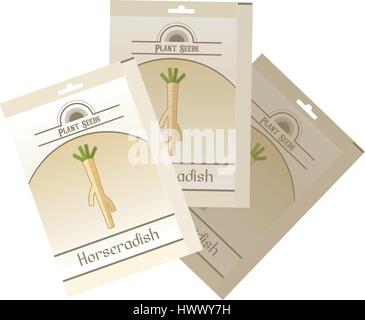 Packung mit Meerrettich-Samen-Symbol Stock Vektor