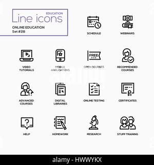 Online-Bildung - stellen moderne Vektor Zeile icons Stock Vektor