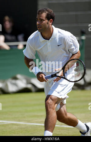 PETE SAMPRAS WIMBLEDON CHAMPIONSHIPS 26. Juni 2002 Stockfoto