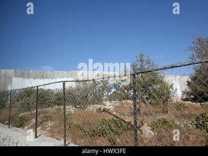 Israelischen Trennmauer in der West Bank von Bethlehem Stockfoto