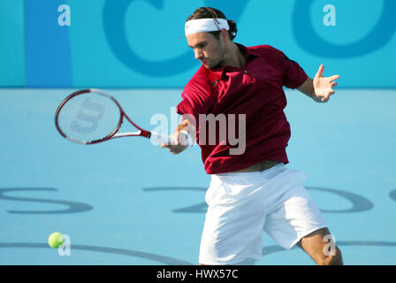 ROGER FEDERER SWIZERLAND Athen Griechenland 17. August 2004 Stockfoto