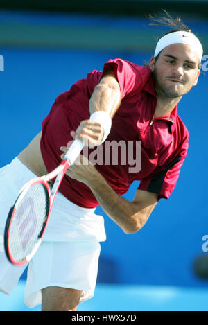 ROGER FEDERER SWIZERLAND Athen Griechenland 17. August 2004 Stockfoto