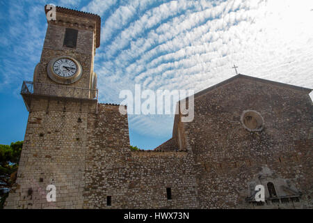 Uhr Turm von Notre-Dame de l Esperance, La Suquet, Cannes Stockfoto