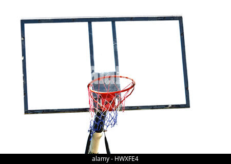 Basketballkorb in isolierten weiß Stockfoto