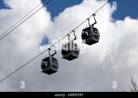 Kabel-Autos in Matlock Derbyshire Peak District England Stockfoto