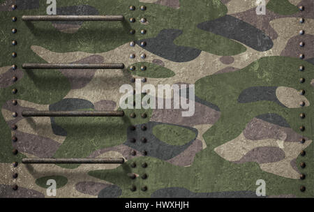 Armee Tarnung Tank Revolver Rüstung Hintergrund 3d Illustration Stockfoto