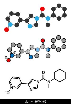 BIA 10-2474 experimentelles Medikamentenmolekül. Fettsäure Amid-Hydrolase (FAAH)-Hemmer, die schweren unerwünschten Ereignisse in einer klinischen Studie in Frankreich verursacht Stock Vektor