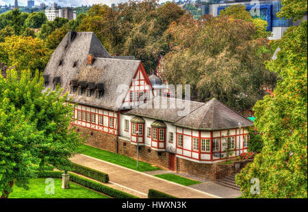 Traditionelle deutsche Helf-Fachwerkhaus in Koblenz Stockfoto