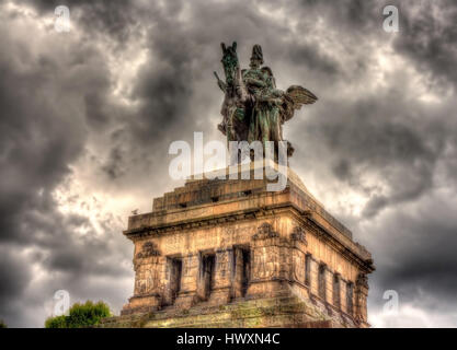 Statue von Wilhelm i. in Koblenz, Deutschland Stockfoto