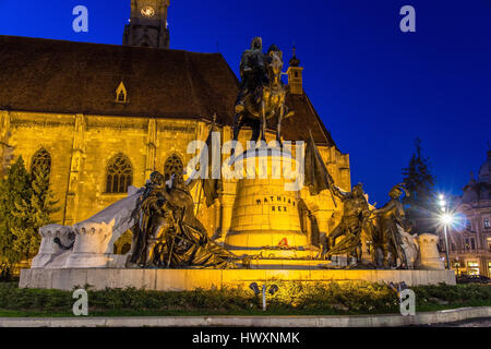 Denkmal für Mathias Rex in Cluj-Napoca, Rumänien Stockfoto