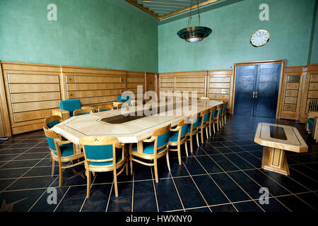 Eine Konferenz und meeting-Raum bei der UNO Hauptsitz der Vereinten Nationen in Genf, ist auch bekannt als Palais des Nations. Stockfoto