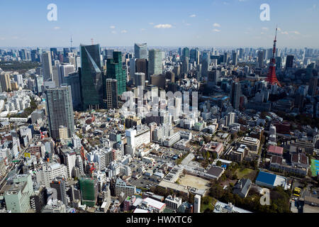 Blick von der Mori Tower, Tokyo, Japan Stockfoto