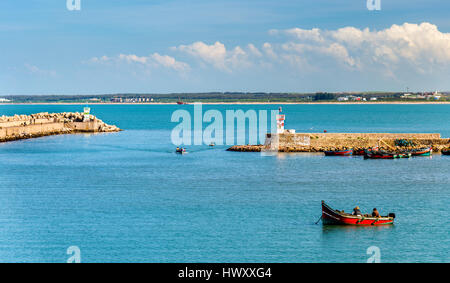 Blick auf El Jadida Hafen in Marokko Stockfoto