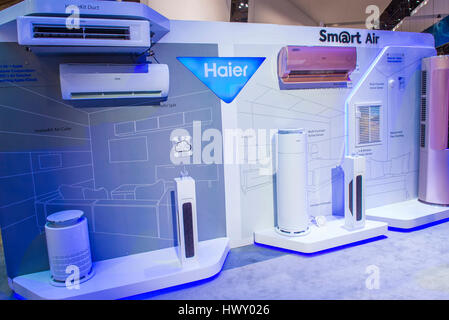 LAS VEGAS - JAN 08: Die Haier-Stand auf der CES in Las Vegas statt, am 6. Januar 2017, CES ist die weltweit führenden Unterhaltungselektronik Messe. Stockfoto