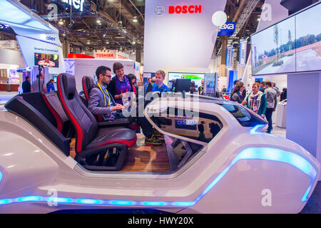 LAS VEGAS - JAN 08: Die Bosch-Stand auf der CES in Las Vegas auf Anzeigen 8. Januar 2017, CES ist die weltweit führenden Unterhaltungselektronik Messe. Stockfoto