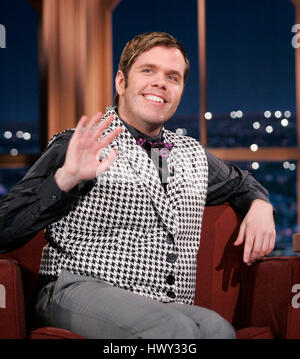 Perez Hilton auf "Zeigen die späten spät mit Craig Ferguson" bei CBS Television City in Los Angeles, Kalifornien, am 21. Januar 2009. Foto von Francis Specker Stockfoto