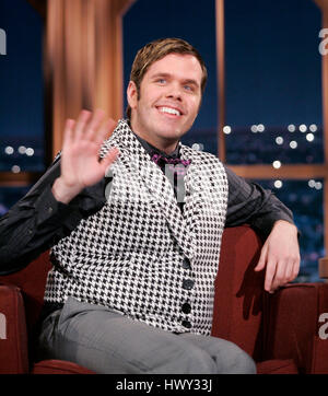 Perez Hilton auf "Zeigen die späten spät mit Craig Ferguson" bei CBS Television City in Los Angeles, Kalifornien, am 21. Januar 2009. Foto von Francis Specker Stockfoto