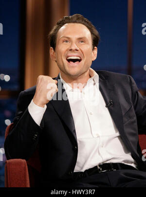 Schauspieler Christian Slater während ein Segment der 'The Late Late Show with Craig Ferguson"bei CBS Television City in Los Angeles am Donnerstag, 6. November 2008. Foto von Francis Specker Stockfoto