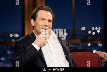 Schauspieler Christian Slater während ein Segment der 'The Late Late Show with Craig Ferguson"bei CBS Television City in Los Angeles am Donnerstag, 6. November 2008. Foto von Francis Specker Stockfoto