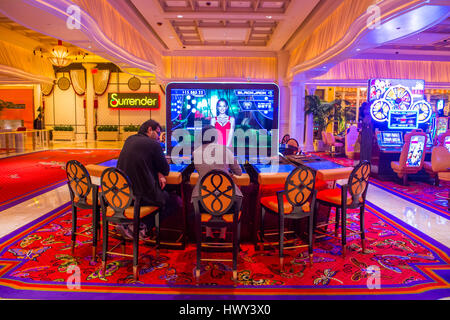 LAS VEGAS - Jan 08: Im Innenraum der Encore Hotel und Casino in Las Vegas am 08. Januar 2017. Das Hotel hat 2.716 Zimmer und wurde 2005 eröffnet. Stockfoto