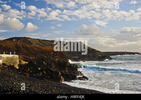 natürlichen Küstenlandschaft bei El Golfo, Lanzarote Stockfoto