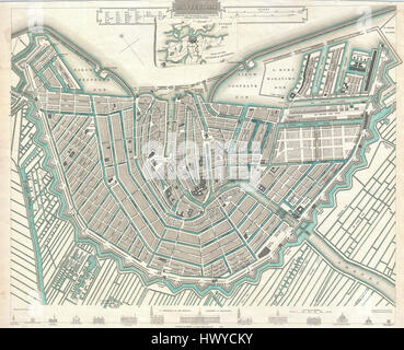 1835 S.D.U.K. Stadtplan oder Plan von Amsterdam, Niederlande Geographicus Amsterdam SUDK 1835 Stockfoto