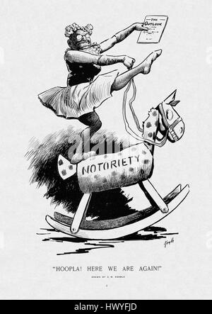 Dies ist ein politischer Cartoon mit Theodore Roosevelt, der von HarpWeek geschaffen wurde. Politische Karikaturen aus dieser Zeit zeigten Roosevelts überlebensgroße Persönlichkeit und seine Rolle in der amerikanischen Politik während des frühen 20. Jahrhunderts. Stockfoto