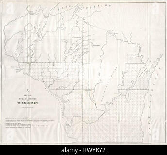 1848-Meinungsumfrage-Karte von Wisconsin Geographicus WI gs 1848 Stockfoto