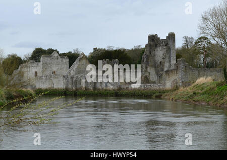 Irlands Desmond Castle am Fluss Maigue in Irland. Stockfoto