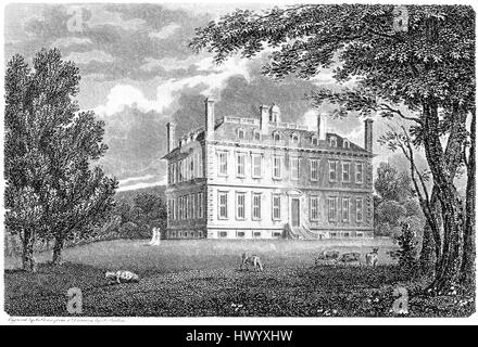 Eine Gravur der Coleshill House gescannt Berkshire in hoher Auflösung aus einem Buch, gedruckt im Jahre 1812.  . Kostenlos copyright geglaubt. Stockfoto