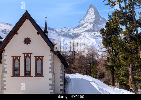 Riffelalp, Riffelberg, Matterhorn, Zermatt, Gornergrat, Wallis, Schweiz, Europa Stockfoto