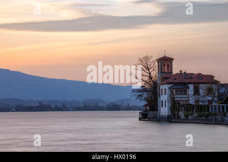 Schloss Oberhofen, Thunersee, Berner Oberland, Bern, Schweiz, Europa Stockfoto