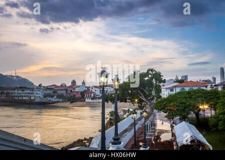 Casco Viejo Ansicht in der Plaza de Francia - Panama-Stadt, Panama Stockfoto