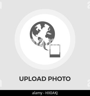 Hochladen Sie Foto Icon Vektor. Flach-Symbol auf dem weißen Hintergrund isoliert. Editierbare EPS-Datei. Vektor-Illustration. Stock Vektor