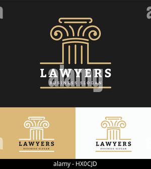 Gesetz Firmen Logo Vorlage mit Platz für Geschäftsbereich Slogan und Tags. Vektor-illustration Stock Vektor