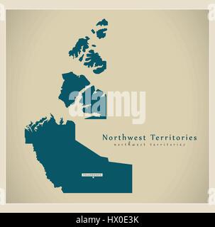 Moderne Karte - Northwest Territories-CA Stock Vektor