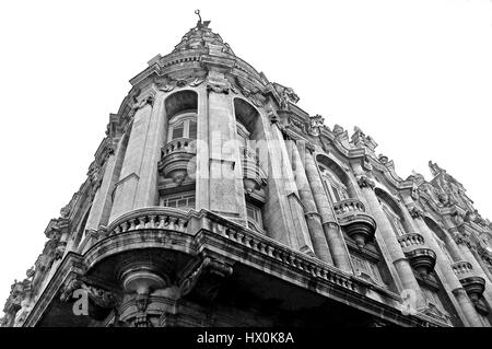 Eine Detail-Ansicht von der Fassade des Gran Teatro De La Habana, Havana, Kuba Stockfoto