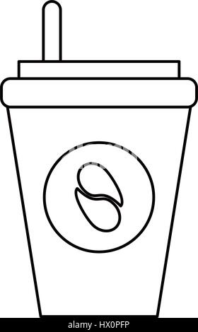 Papier Tasse Kaffee, Umriss zu gehen Stock Vektor