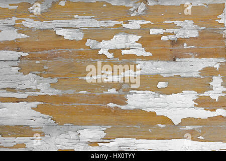 Textur des horizontalen Holzplatten mit alte Farbe blättert ab Stockfoto