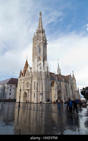 Ansicht der Matthiaskirche in Budapest Ungarn Stockfoto