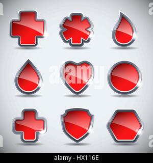 Satz der medizinischen Symbole. Vektor-Illustration. Stock Vektor