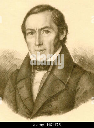 Christian Ludwig Gerling (1788–1864) war ein deutscher Mathematiker, Astronom und Physiker. Als Schüler von Carl Friedrich Gauß leistete er bedeutende Beiträge zur Geodäsie und Astronomie. Stockfoto